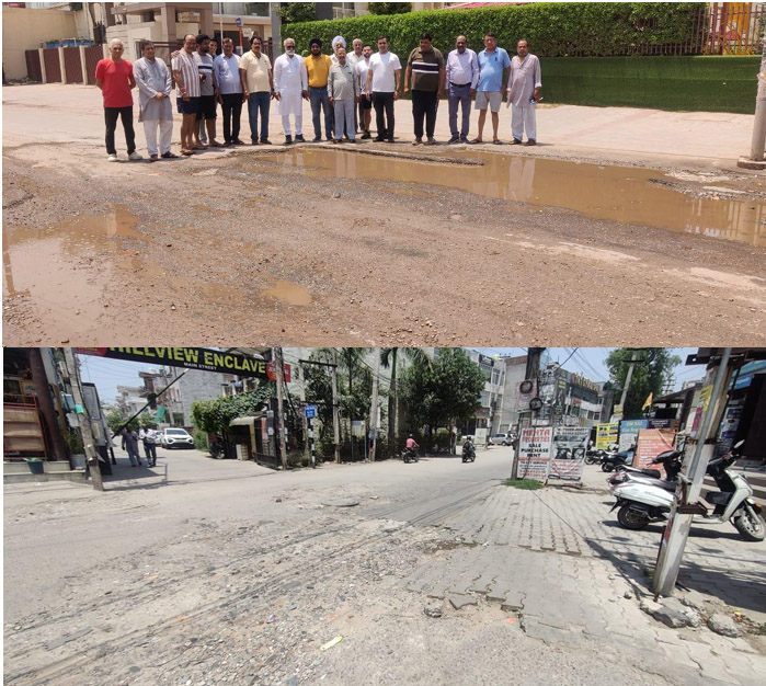 Members of Jack Resident Welfare Association protested over the deplorable condition of the road in front of Hill View from Chinar Home.
